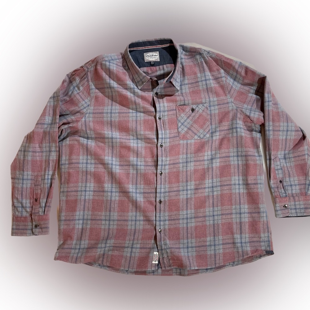Flag & Anthem, Soft & Light Flannel, 3XL, Red & Gray